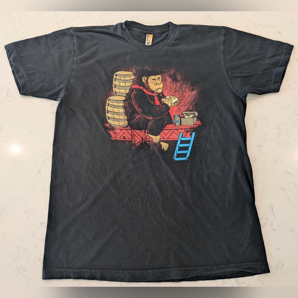 Retro Gaming Donkey Kong NES Nintendo Video Game Lunch Break Woot Shirt Sz Large